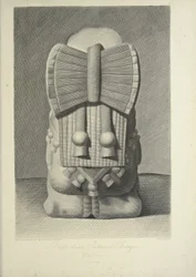 Busto de uma Sacerdotisa Asteca, ilustração de 