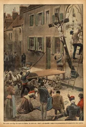 Por ordem do presidente da Câmara de Reims, Charles Arnould, a cruz que se encontrava na parede da escola da Rue du Jard, foi decrescida, provocando numerosos protestos, no contexto da lacização progressiva das instituições do Estado. Gravura em "Le peleri