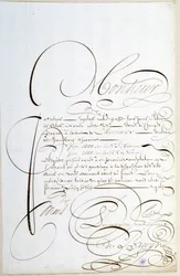 Caligrafia: Carta de contas caligrafada por volta de 1678 por François de Bruyn.
