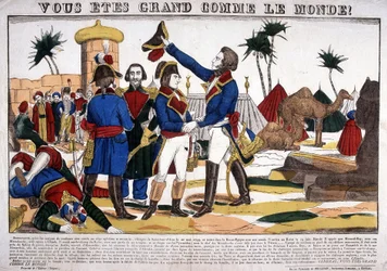 Campanha (Expedição) do Egito (1798-1801) liderada por Napoleão Bonaparte em 1799. Imagem da Epinal
