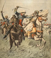 Captura de Samory pelo tenente Jacquin, ilustração do Le Petit Journal: Suplemento illustre, 30 de outubro de 1898
