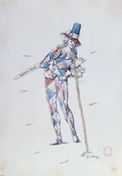 Caricatura satirizando emigrantes franceses aristocráticos, c.1792