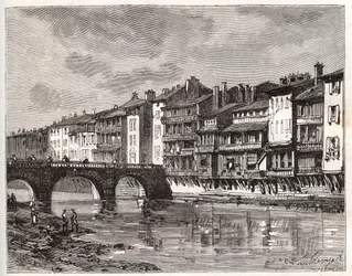 Castres - Languedoc-Roussillon-Midi-Pyrenees - gravura em "La France illustree: geography, history, statistical administration" de V.-A. Malt-Brown. 1884