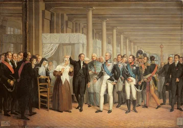 Operação de catarata Realizada por Guillaume Dupuytren (1777-1835) na presença do rei Carlos X (1757-1836) no Hotel Dieu