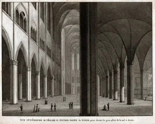 Cathedrale Notre Dame de Paris. (gravura, ca. 1850)
