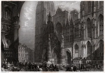A Catedral de Rouen. (gravura, ca. 1850)
