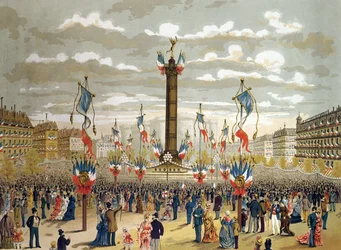 Celebração do Quatorze Juillet na Place de la Bastille, Paris, 14 de julho de 1880
