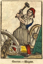 Charron (que fabrica carrinhos); Série sobre o comércio, imagem da Epinal do século XIX.