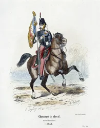 Chasseurs à cheval: Porte - Etendard em 1854 - in "Histoire de l