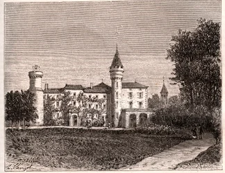 Chateau de Lamartine - 71520 Saint Point - gravura em "La France illustree: geography, history, statistical administration" de V.A. Malt-Brown. 1884