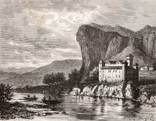 Chateau de la Caze en Lozere - gravura em "La France illustree: geography, history, statistical administration" de V.A. Malt-Brown. 1884