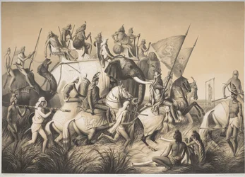 Chir Singh, Maharaja dos Sikhs com o Rei de Punjab e a sua comitiva de 