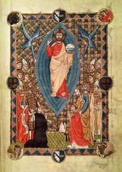 Cristo em Majestade com os Santos, do Pontifício do Bispo Pierre de la Jugie, 1350