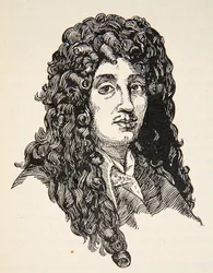 Christiaan Huygens, cópia por Boris Mestchersky (d.1957) Ilustração da História da Francaise Nacional, Ciências, Volumes I e II, por Gabriel Hanotaux (1853-1944), 1924