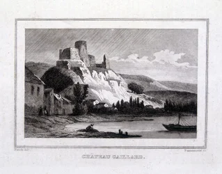 Château Gaillard visto do Sena - Gravura