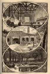 Cirey-sur-Vezouze (Meurthe-et-Moselle) - MANUFACTURE DES GLACES - gravura em "PATRIE" - DESCRIÇÃO PECTUREQUIREE DE LA FRANCE EN 6 VOLUES BY LUCIEN HUARD - final do século XIX