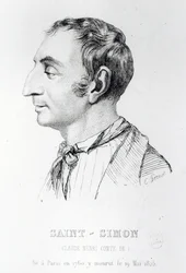 Claude Henri de Rouvroy, conde de Saint-Simon, gravado por Perrot (século XIX)