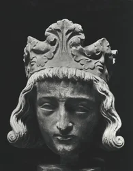 Clovis II (c.634-657), rei franco merovíngio de Nêustria e Borgonha (639-657), da Abadia de Saint-Denis, original do século XIII (gesso)