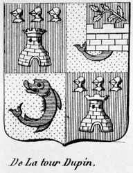 Escudo de armas de La Tour Dupin - em "O Armorial Geral do Império Francês" de Henry Simon