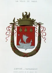 Escudo de armas da Cidade de Paris: Império (Napoleão I) - Carta patente datada de 29 de Janeiro de 1811 - em "Armorial National de France", de H. Traversier, Paris