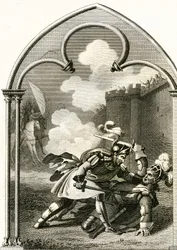 Combate ao visconde de Turenne e ao cavaleiro de Aumale (gravura