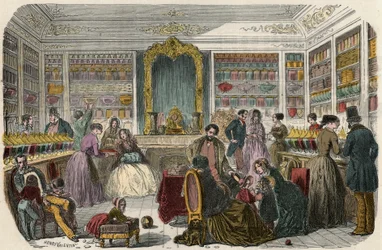 Confeitaria em Paris no século XIX - Gravura em "Tableau-de-Paris" de Edmond Texier 1852