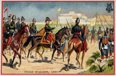 Conquista da Argélia: Marechal de Bourmont (Louis Auguste, Conde de Bourmont) (1773-1846) na tomada de Argel