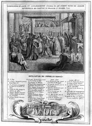 Consagração e coroação de Henrique IV (1553-1610) na Catedral de Chartres a 27 de janeiro de 1594, finais do século XVI
