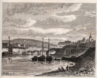 Corbeil Essonnes - gravura em "La France illustree: geographie, histoire, administration statistique" de V.A. Malt-Brown. 1884