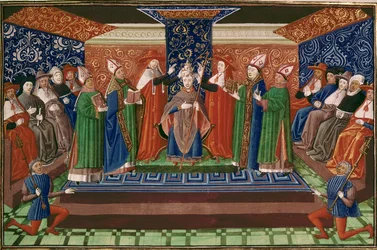 Coroação do papa Bonifácio IX, da Crónica de Froissart, vol. IV