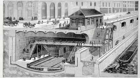 Secção da estação Saint Michel em Paris em "La nature" 1899