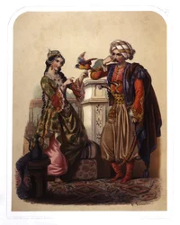 Casal na Turquia, c.1850 (litografia)