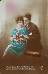 Casal com flores, 1910-20