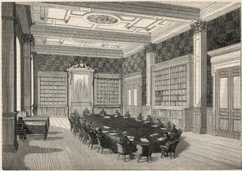 Tribunal de Contas - biblioteca e câmara municipal - Gravação em "Tableau-de-Paris" de Edmond Texier 1852