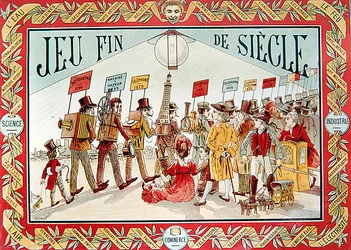 Capa para um jogo de tabuleiro infantil "Fim do Século", c.1895 (cor litho)