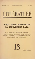 Capa da revista literária mensal literária dedicada ao movimento Dada, maio de 1920