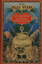 Capa do livro "A Aldeia Aérea" de 1901 de Júlio Verne (gravura)