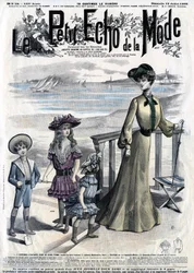 Capa da revista feminina (jornal semanal) Le Petit Echo de la Mode, n28 de 12 de julho