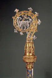 Crozier da Abadessa de Lys, do século 13 ao 15 (ouro e cristal de rocha)