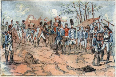 Morte de Marechal Jean Lannes (1769-1809) na Batalha de Essling, em 28 de maio