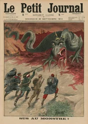Morte ao monstro, ilustração de capa de «Le Petit Journal», suplemento ilustrado, 20 de setembro de 1914