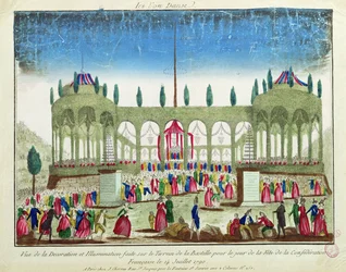 Decoração e iluminação da Bastilha para a Festa da Federação, 14 de julho de 1790