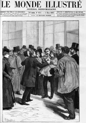 Manifestação em homenagem ao General Boulanger na estação Clermont Ferrand (Clermont-Ferrand), em "O Mundo Ilustrado", em 1888.
