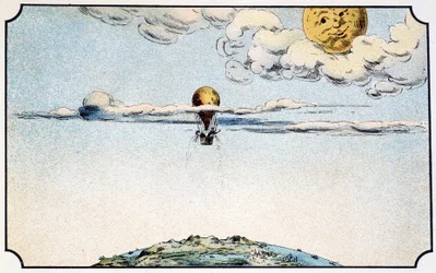 Partida para a lua em balão - em "Voyage dans la lune" d
