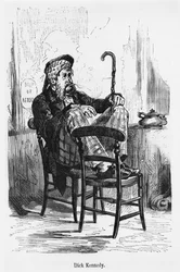 Dick Kennedy, ilustração de cinco semanas em um balão por Jules Verne (1828-1905) Paris, Hetzel