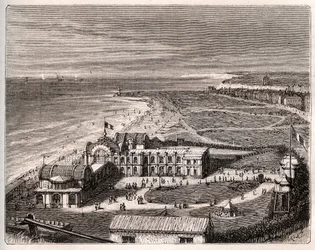 Dieppe - Normandie - gravura em "La France illustree: geographie, histoire, administration statistique" de V.A. Malt-Brown. 1884