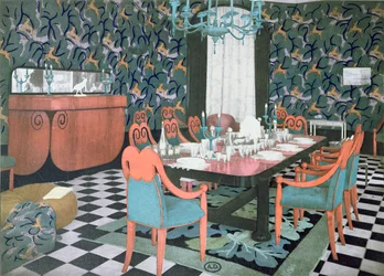 Sala de jantar projetada por Atelier Martine, 1924