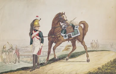 Dragões do Exército Imperial Francês (guache sobre papel)