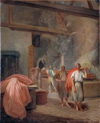 Atelier de tingimento nos Gobelins, os fabricantes de tapeçaria franceses