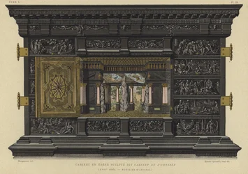 Gabinete de ébano conhecido como o Gabinete da Odisséia, do século 17